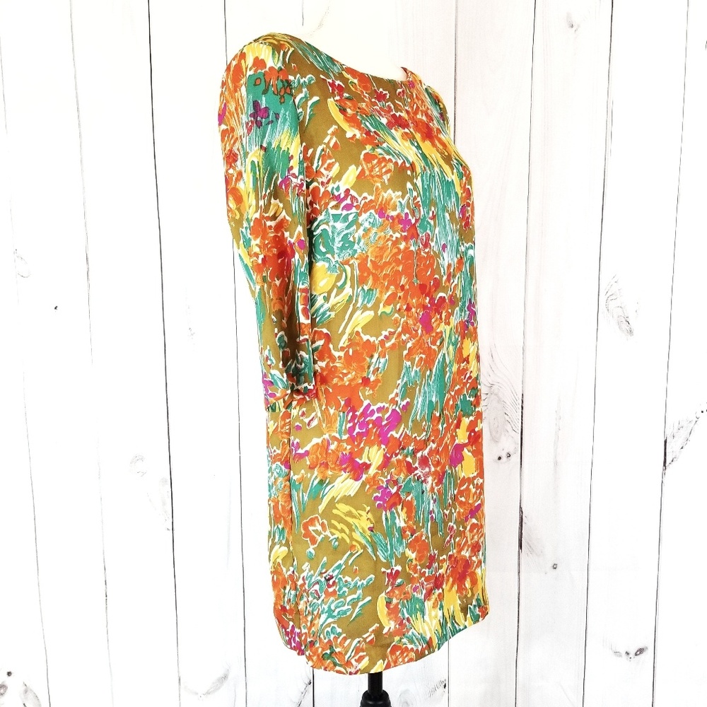 Zara Basic Floral Watercolor Shift Dress - Picture 5 of 10